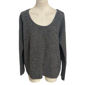 EILEEN FISHER Wool Cashmere Blend Gray Chunky Knit Sweater Top Sz M Relaxed Fit